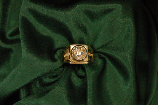 GOUDEN KROON SCHAKEL HEREN RING