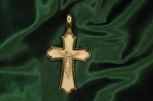 Gold cross large pendant