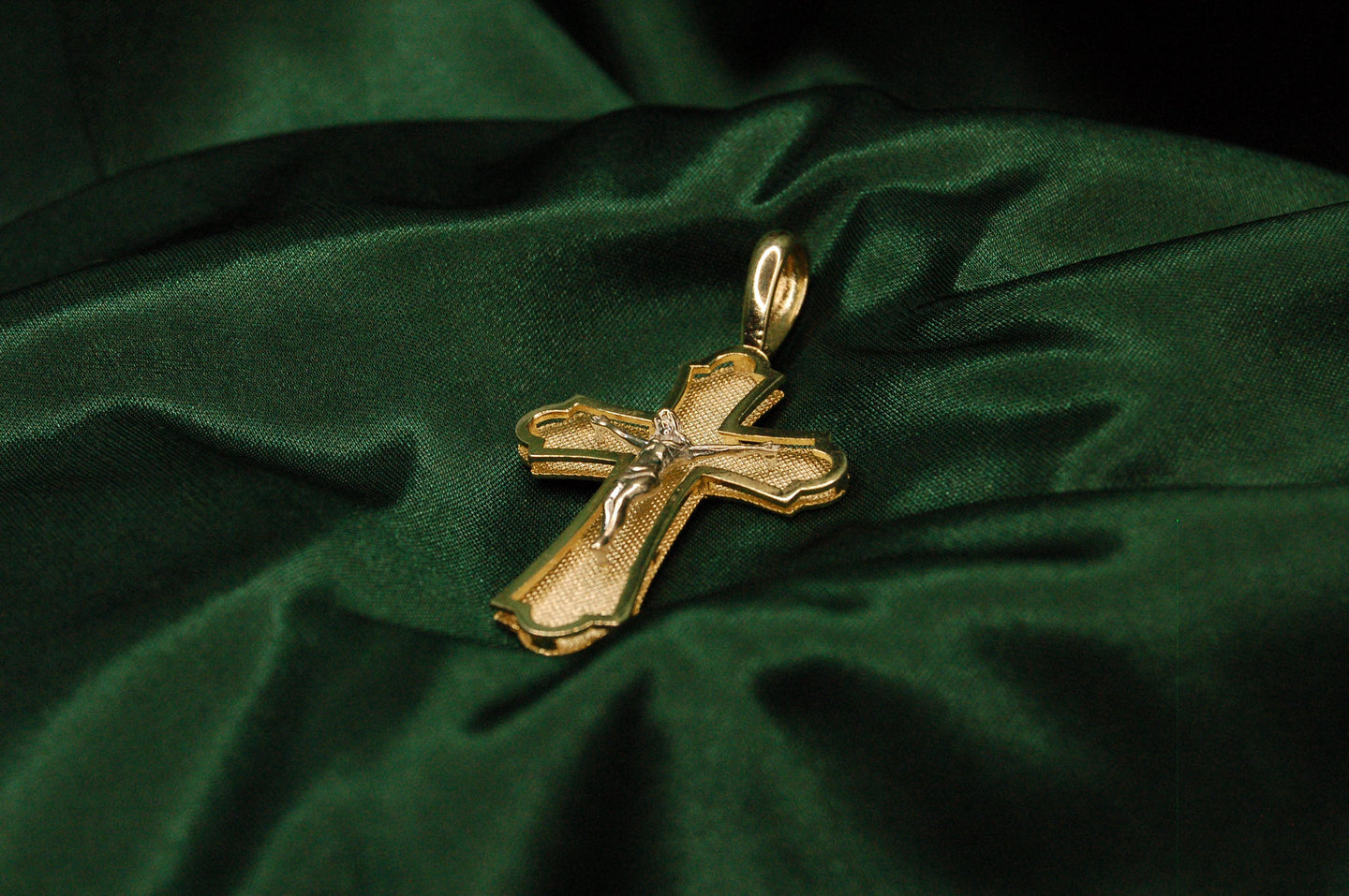 Gold cross large pendant