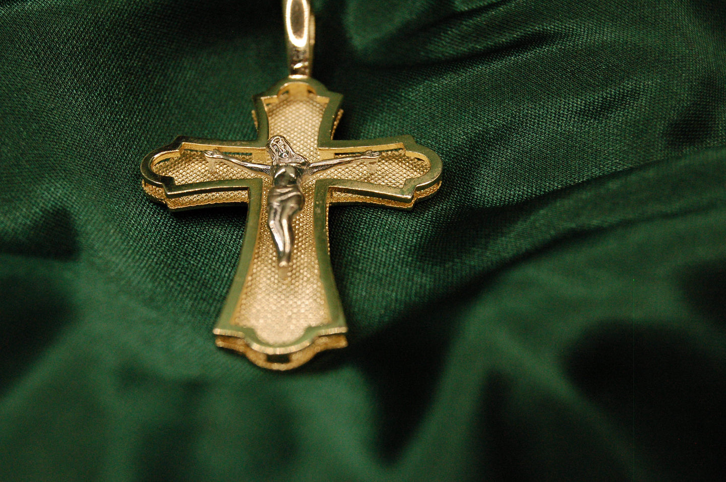 Gold cross large pendant