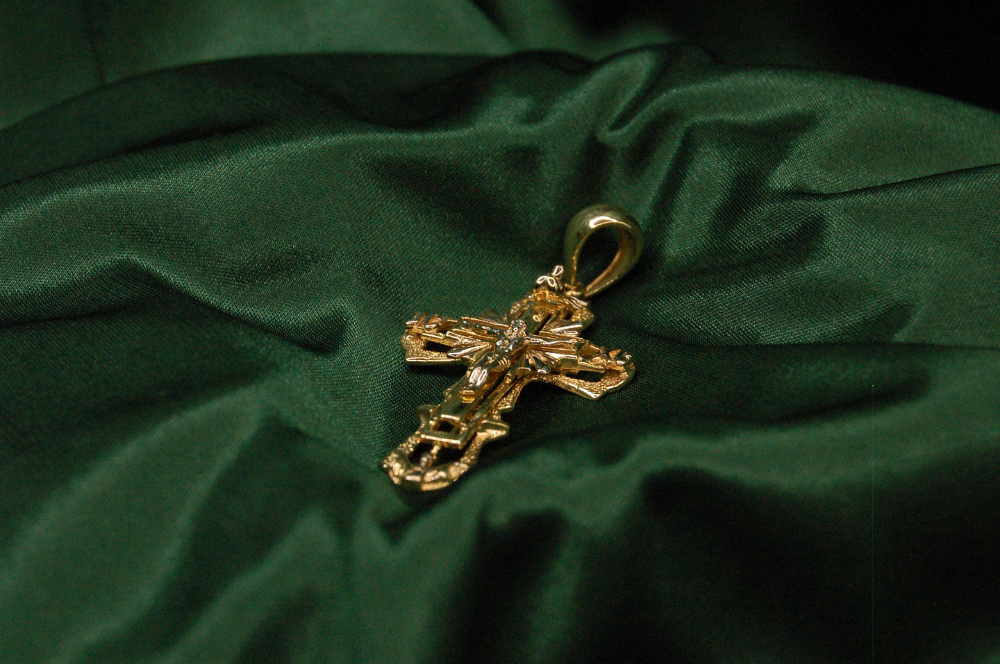 Gold cross large pendant