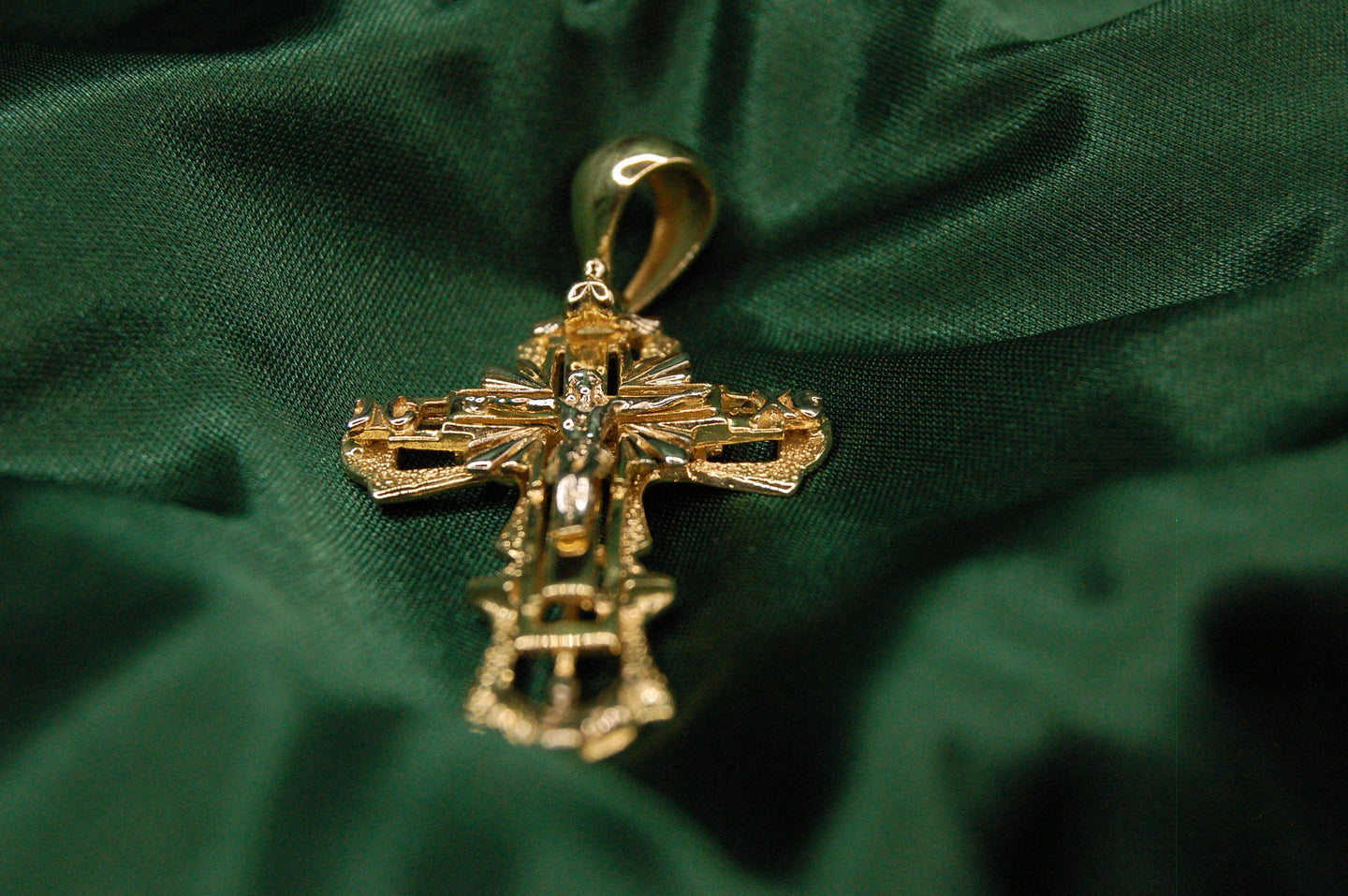 Gold cross large pendant