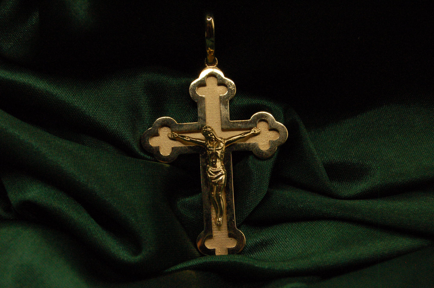 Gold cross large pendant