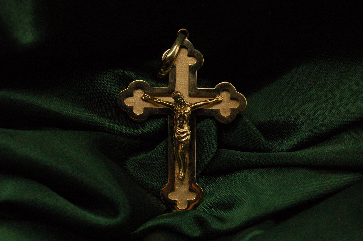 Gold cross large pendant